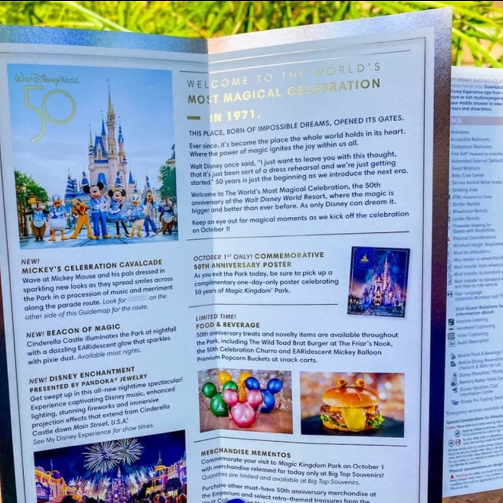 Disney Parks Oct. 1st Day Of 50th Anniversary Commemorative Souvenir Park Map - Picture 3 of 4